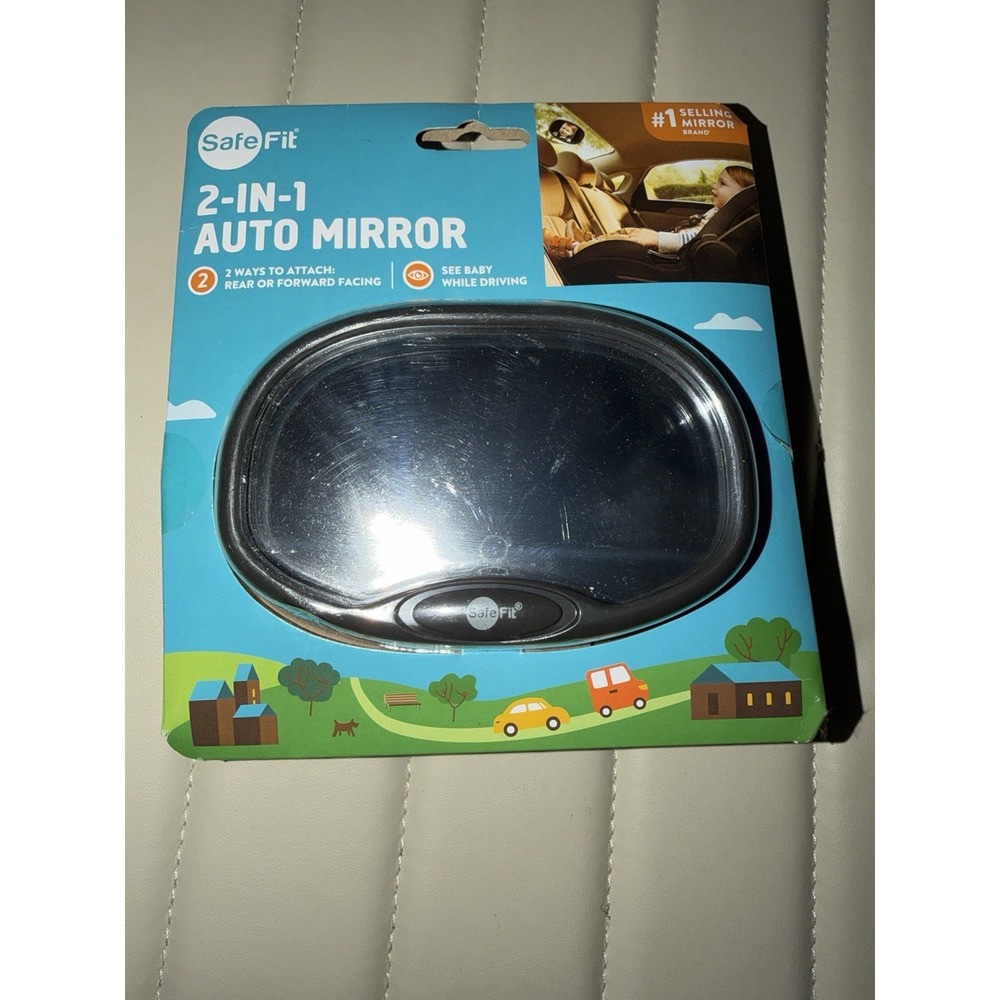 SafeFit Baby 2 In 1 Auto Mirror For Rear Facing Baby Wide View NEW